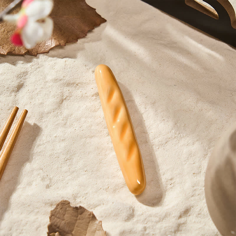 Buddha Stones Ceramic Food Style Mini Chopstick Holder - Long Loaves Of Bread Approx. 7.2 × 1.25 × 0.9 cm - image 19