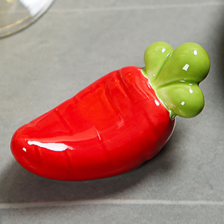 Buddha Stones Ceramic Vegetable Design Mini Tabletop Chopstick Holder - image 51