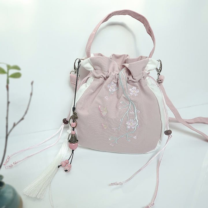Buddha Stones Handmade Embroidered Flowers Canvas Tote Shoulder Bag Handbag - image 49