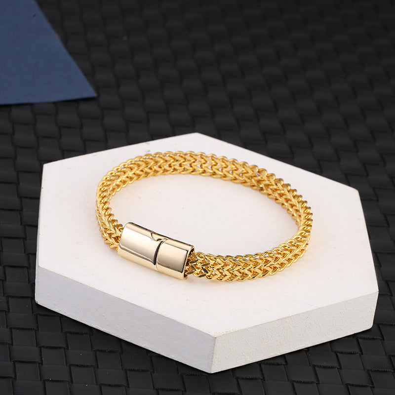 Buddha Stones Fish Scale Magnetic Buckle Titanium Steel Balance Bracelet Bangle - image 12