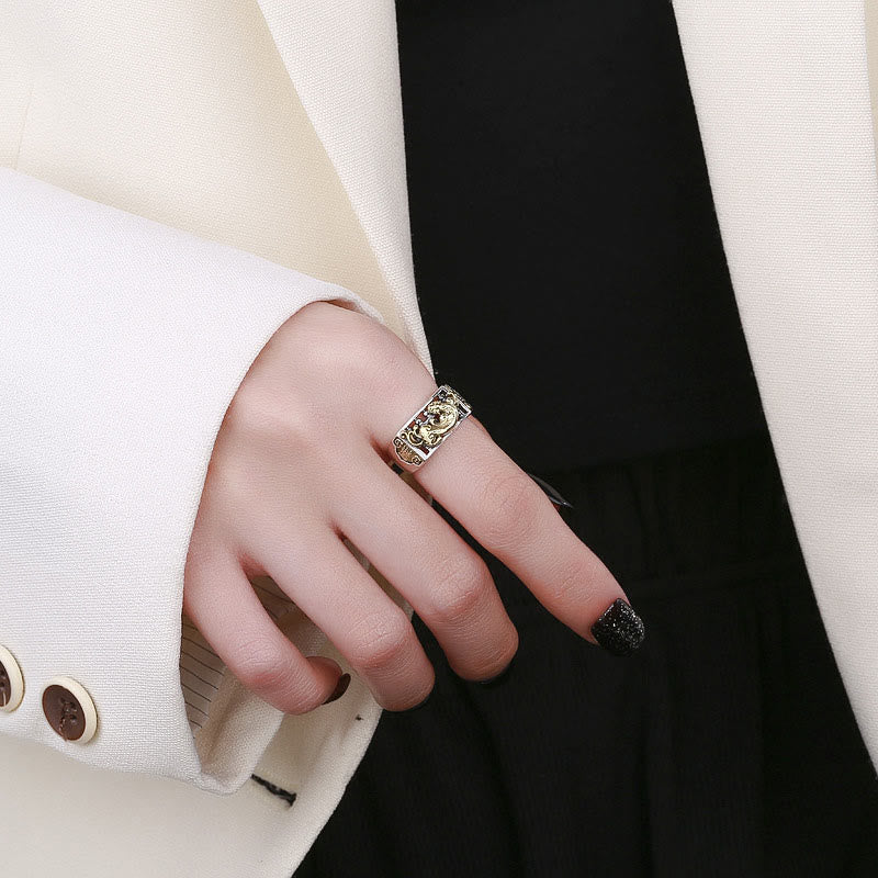 925 Sterling Silver PiXiu Luck Wealth Adjustable Ring - image 3