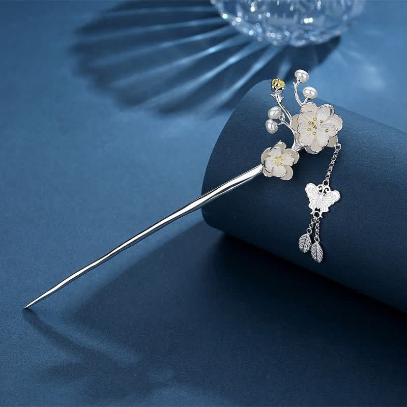 Plum Blossom Butterfly Love Freedom Tassel Hairpin - Feng Shui Butterfly (Love ♥ Freedom) - image 0