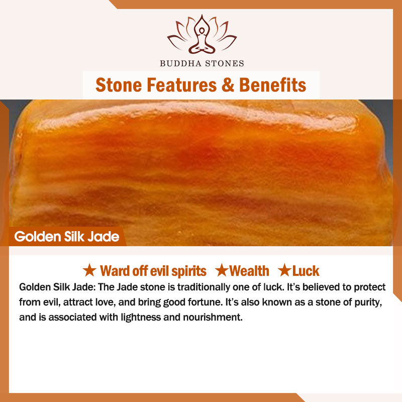 Buddha Stones Tibet Natural Golden Silk Jade Double Layer Bell Orchid Luck Bracelet - image 8