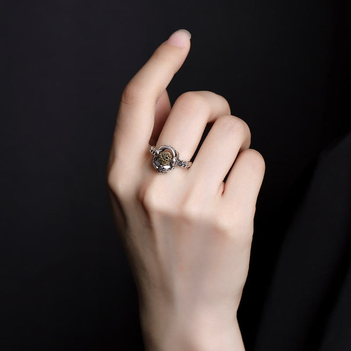 Buddha Stones 925 Sterling Silver PiXiu Copper Coin Wealth Adjustable Ring - image 5