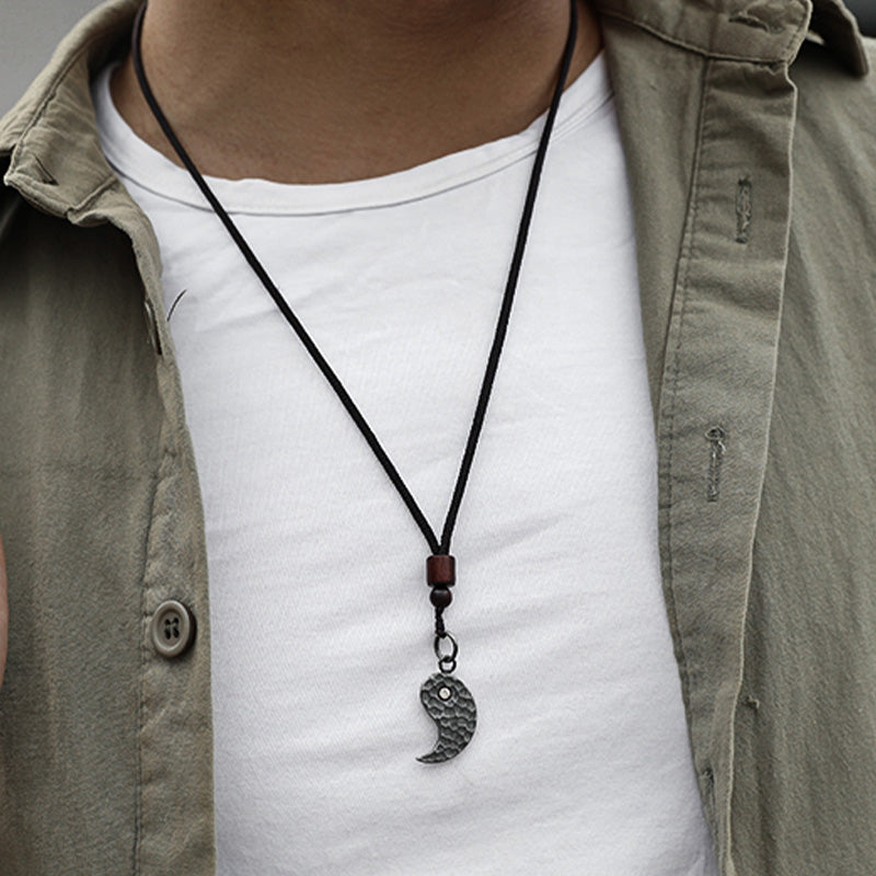 Buddha Stones 990 Sterling Silver Yin Yang Balance Harmony Necklace Pendant - image 7
