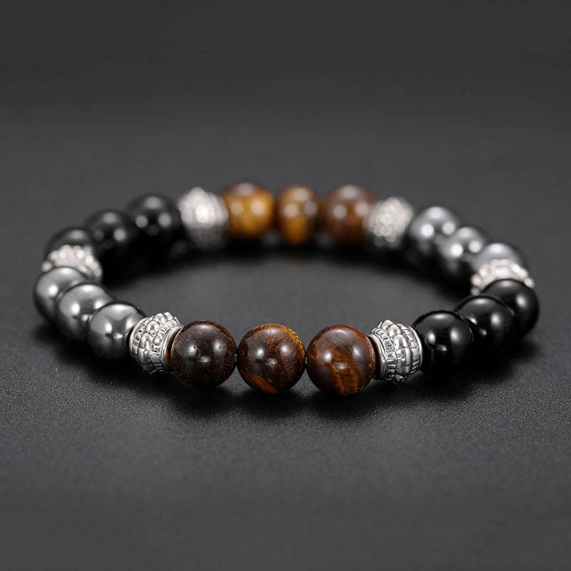 Buddha Stones Tiger Eye and Hematite Good Luck and Healing Bracelet - image 3