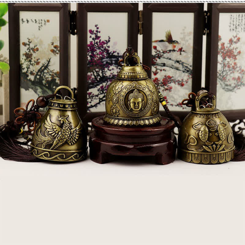 Feng Shui Buddha Koi Fish Phoenix Wind Chime Bell Luck Wall Hanging Decoration - image 4