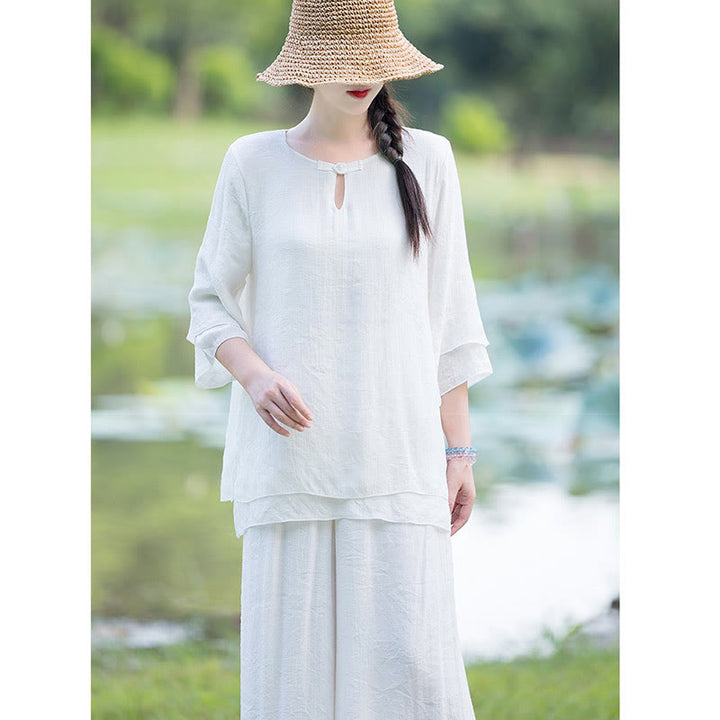 Tai Chi Meditation Prayer Zen Spiritual Morning Practice Clothing Women's Set - image 8