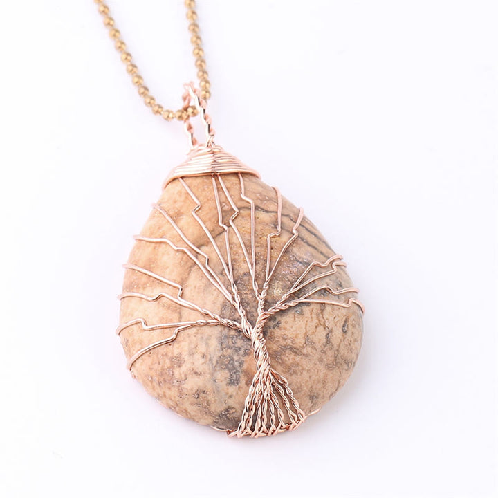 Buddha Stones Natural Quartz Crystal Tree Of Life Healing Energy Necklace Pendant - image 23