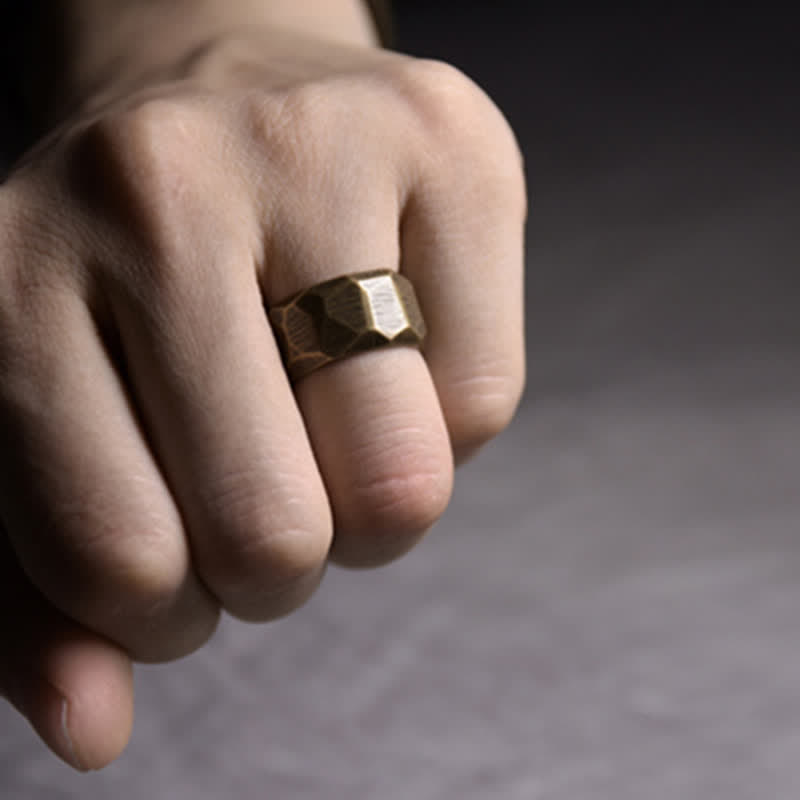 Buddha Stones Tibetan Simple Design Copper Wealth Ring - image 18