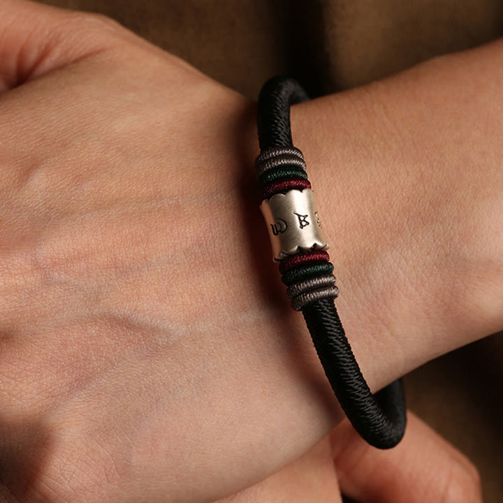 Buddha Stones 999 Sterling Silver Om Mani Padme Hum Peace Magnetic Buckle Bracelet - image 9