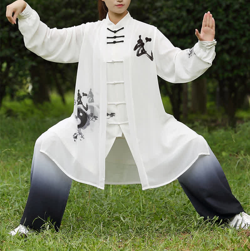 3Pcs Yin Yang Tree Tai Chi Spiritual Zen Practice Meditation Prayer Uniform Unisex Clothing Set - image 1