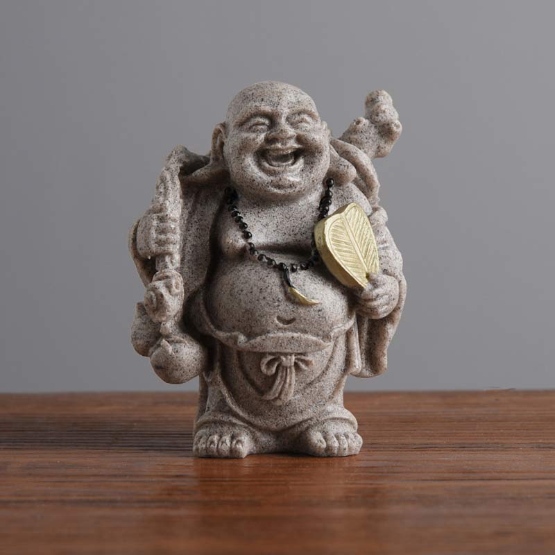 Buddha Stones Laughing Buddha Resin Statue Blessing Home Decoration - 7.5*5.5*9cm - image 6