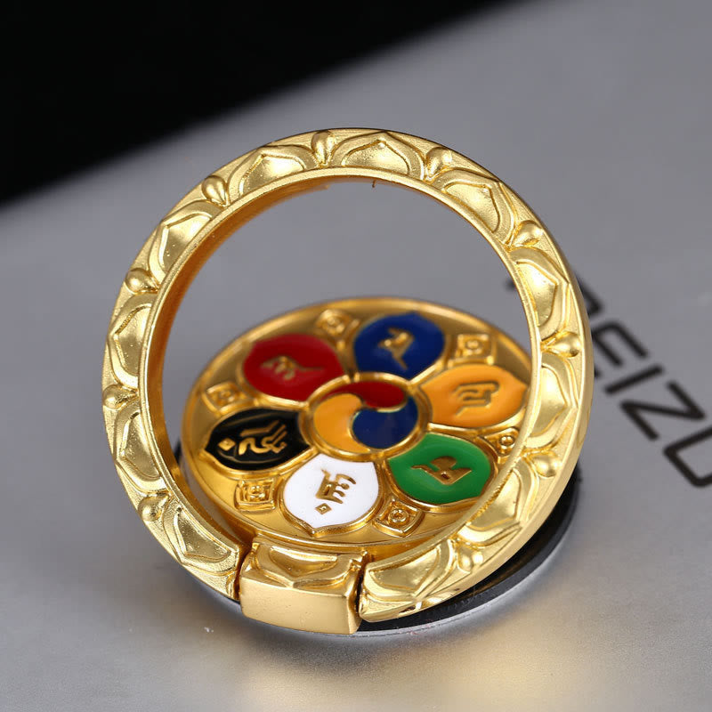 Tibetan Om Mani Padme Hum Peace Phone Ring Bracket Universal Phone Holder Decorations - image 0
