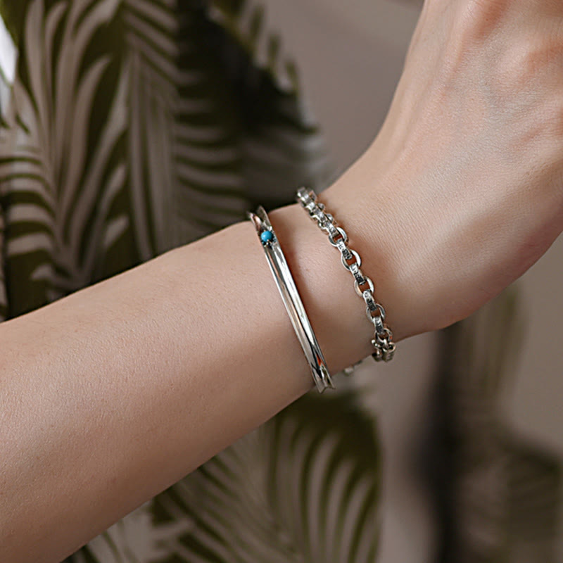 Buddha Stones 925 Sterling Silver Om Mani Padme Hum Carved Design Creativity Metal Bracelet - image 14