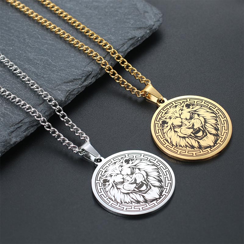 Buddha Stones Animal Titanium Steel Chain Necklace Protection Pendant