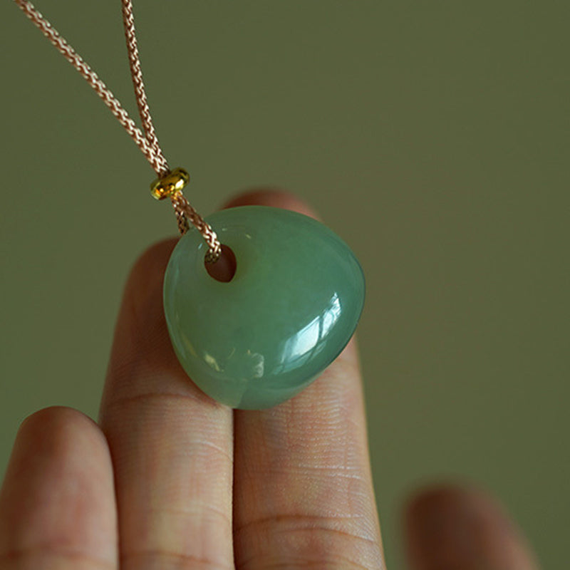 Buddha Stones Natural Jade Luck Prosperity Necklace Pendant - image 4