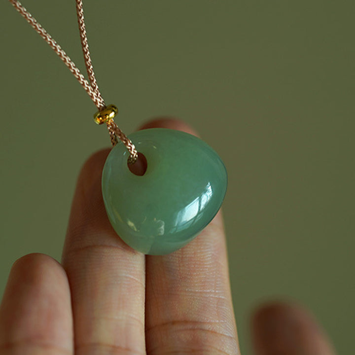 Buddha Stones Natural Jade Luck Prosperity Necklace Pendant - image 4