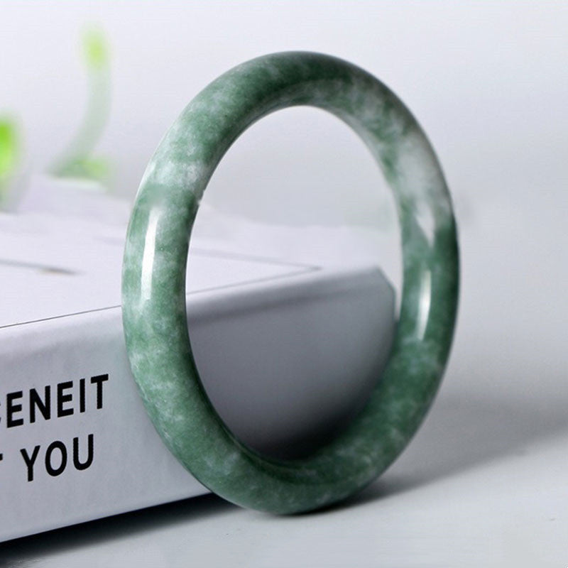 Buddha Stones Natural Jade Luck Abundance Bangle Bracelet - image 10