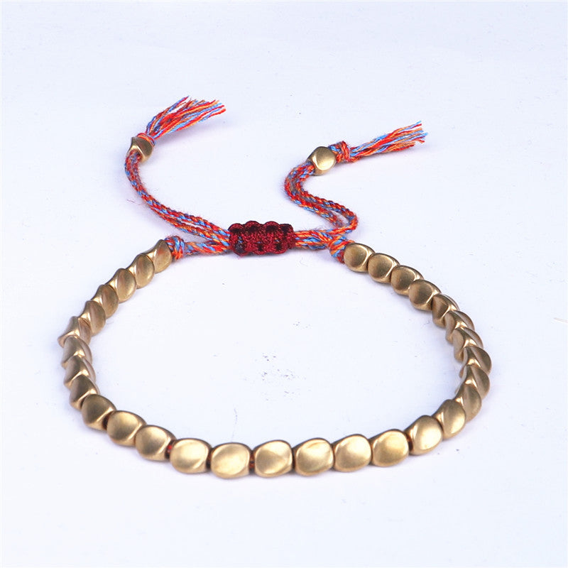 Buddha Stones Tibetan Copper Beads Healing Luck Bracelet - Matte - image 9