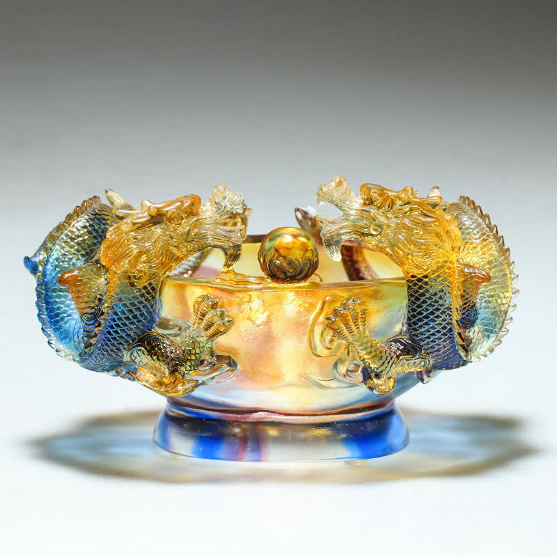 Buddha Stones Feng Shui Chinese Zodiac Dragon Handmade Liuli Crystal Art Piece Protection Home Office Decoration - image 4