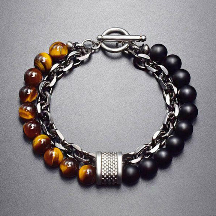 Buddha Stones Natural Tiger Eye Lazurite Protection Bracelet