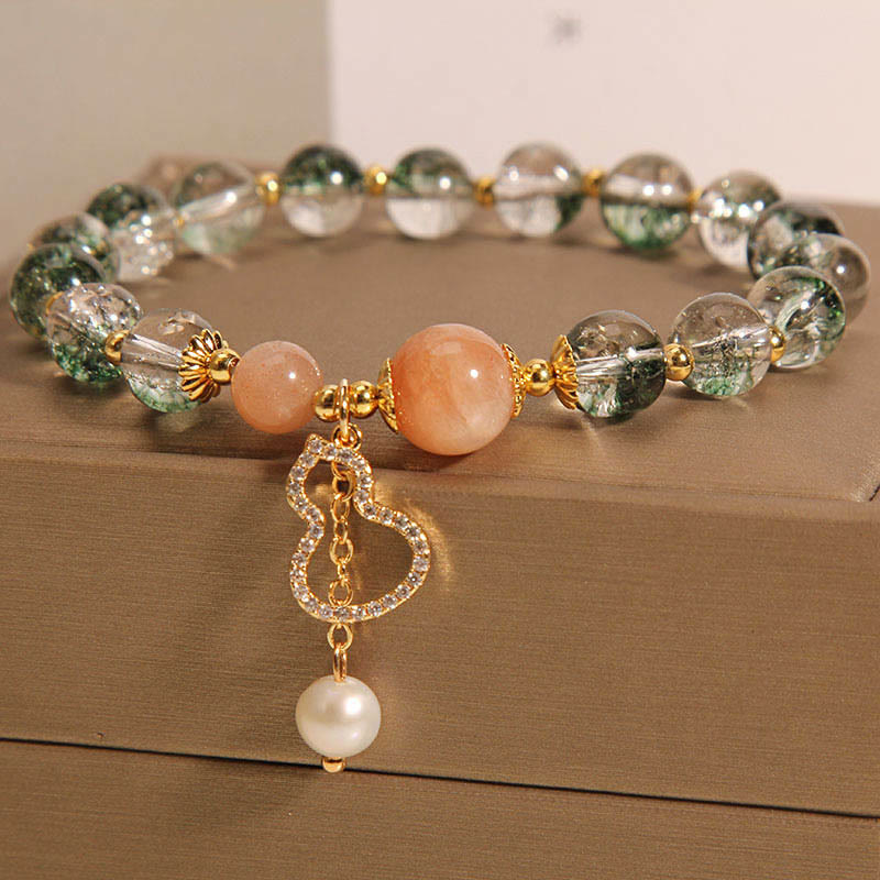 Buddha Stones Green Phantom Gourd Charm Confidence Bracelet