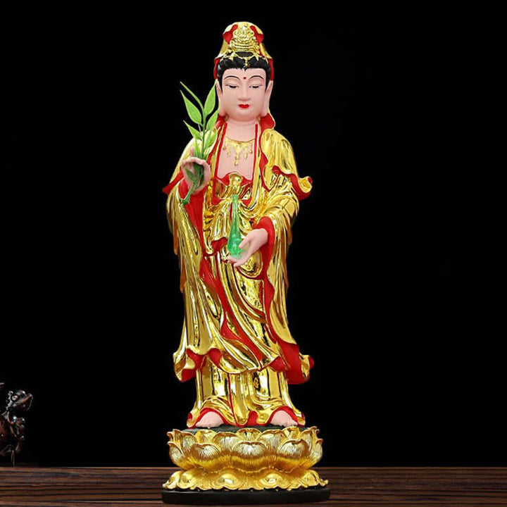 Chenrezig Bodhisattva Avalokitesvara Figurine Harmony Resin Statue Home Decoration - Colorful - image 0