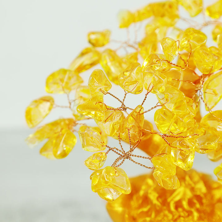 Buddha Stones Natural Citrine Money Tree Gemstone Ornament - Feng Shui for Prosperity - image 4