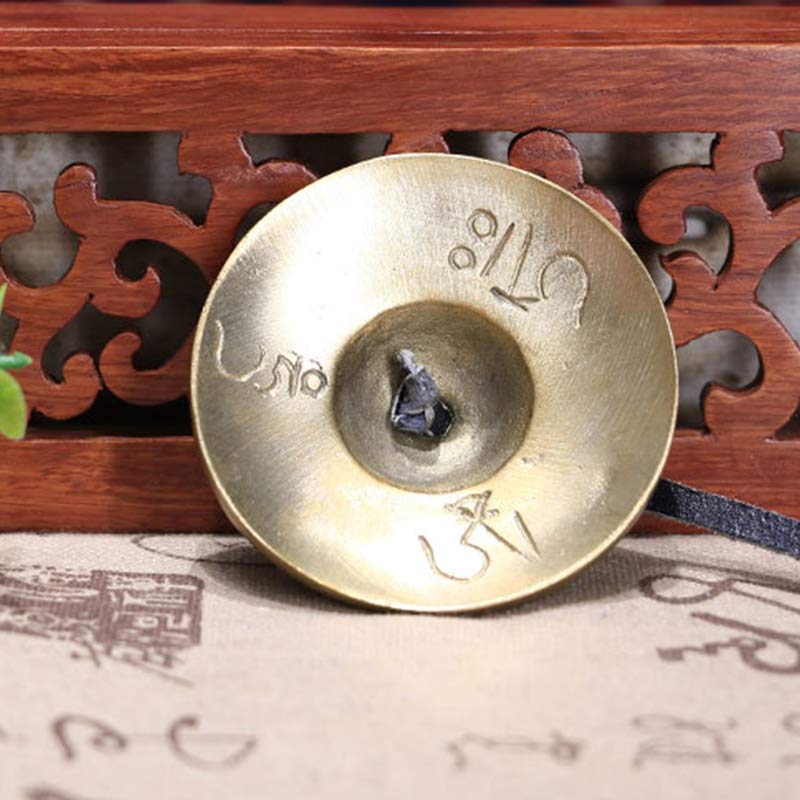 Buddha Stones Tibetan Tingsha Bell Six True Words Dragon Copper Balance Decoration With Bag - image 7