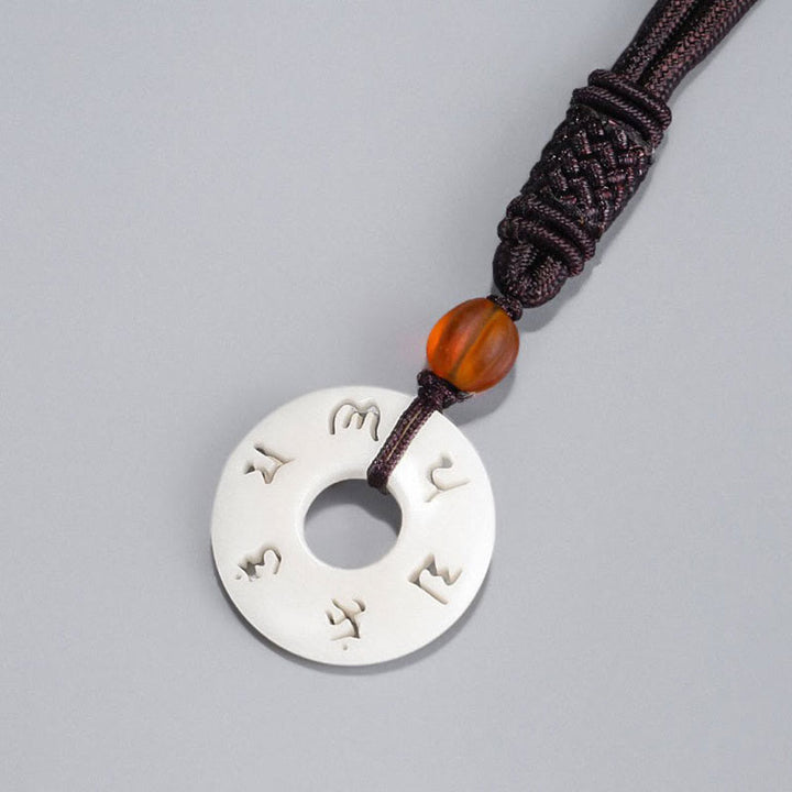 Buddha Stones Ivory Fruit Om Mani Padme Hum Engraved Protection Necklace Pendant - image 7