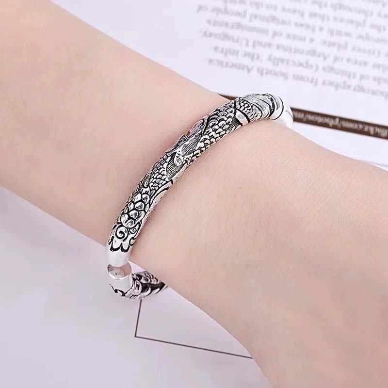 Dragon Auspicious Clouds Luck Protection Bracelet Adjustable Bangle - image 3