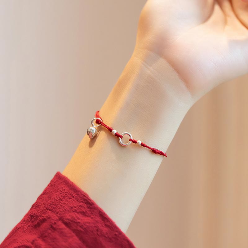 Buddha Stones 925 Sterling Silver Lucky Fortune Peace Joy Lotus Peace Buckle Red String Bracelet - image 21