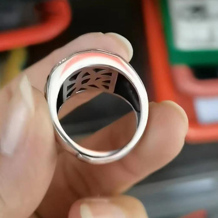 Buddha Stones 925 Sterling Silver Sanskrit Design Carved Protection Adjustable Ring - image 20