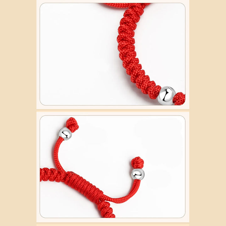 Buddha Stones 925 Sterling Silver King Kong Knot Multicolored Red String Strength Handmade Braided Kids Child Bracelet - image 9