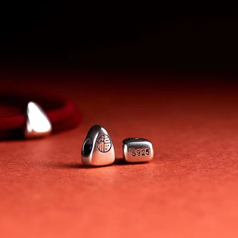 Buddha Stones 925 Sterling Silver Fu Character Blessing Handmade Braided Bracelet - image 6