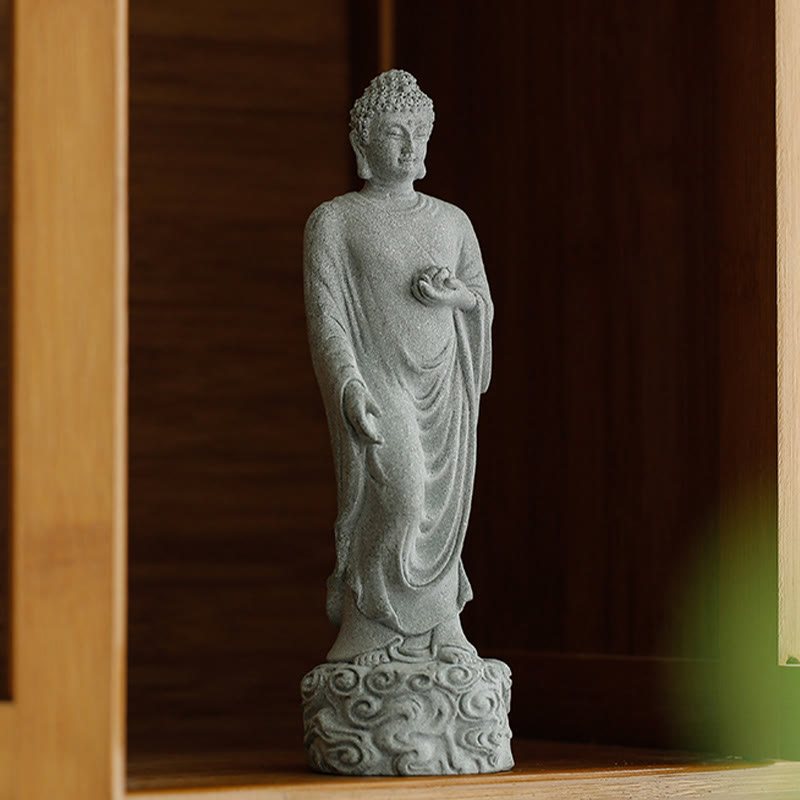 Buddha Stones Meditation Buddha Auspicious Clouds Design Serenity Home Decoration - image 5