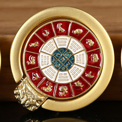 Tibetan Om Mani Padme Hum Peace Phone Ring Bracket Universal Phone Holder Decorations - Red White Nine Palaces And Eight Trigrams - image 16