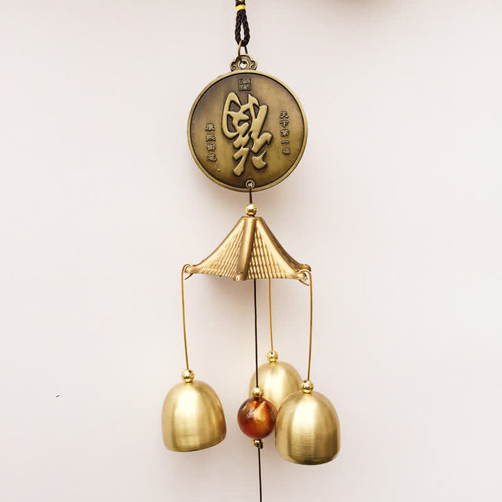Buddha Stones Blessing Letter Elephant Bagua Auspicious Coin Wall Hanging Chime Bell Handmade Home Decoration - image 2