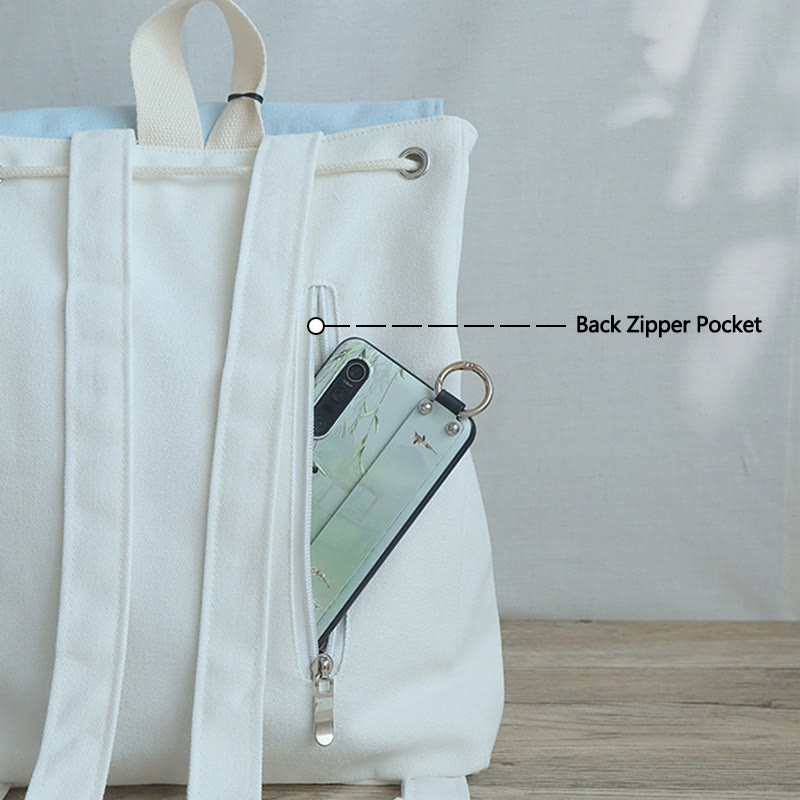 Buddha Stones Handmade Embroidered Large Capacity Canvas Backpack - image 14