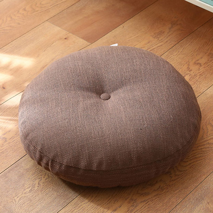 Lotus Simple Pattern Linen Meditation Seat Cushion Home Living Room Decoration - Detachable - Approx. 40cm × 10cm (slight variation possible) - Tan - image 10