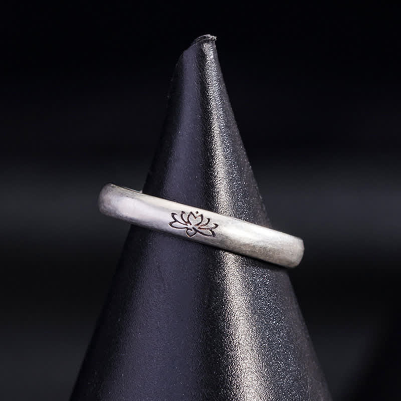 925 Sterling Silver Lotus Flower Enlightenment Ring - image 5