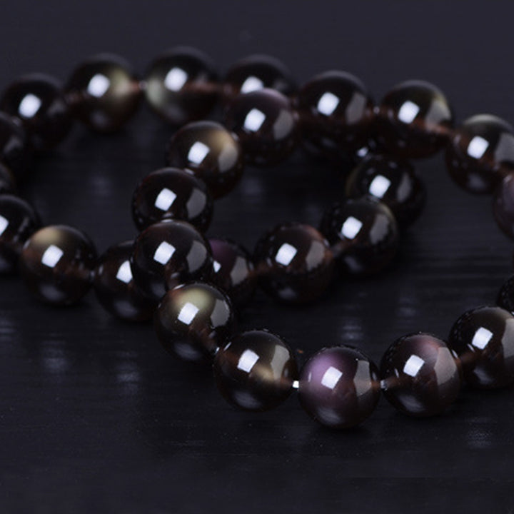 Buddha Stones Natural Rainbow Obsidian Positive Bracelet