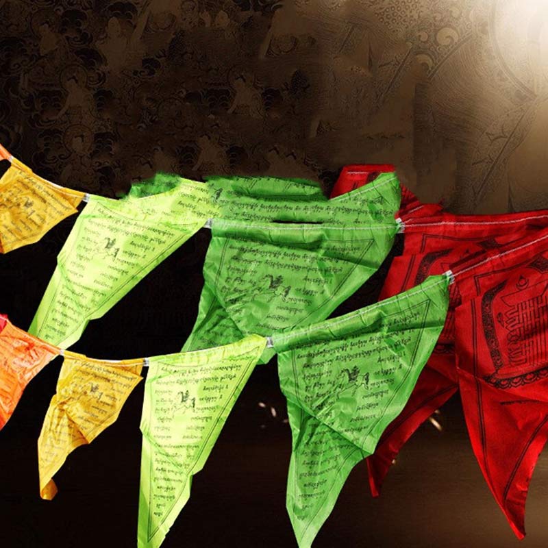 Tibetan Blessing Outdoor 25 Pcs Triangle Prayer Flag Decoration - image 11