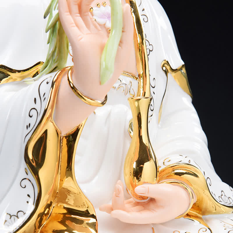 Chenrezig Bodhisattva Avalokitesvara Success Ceramic Statue Home Decoration - image 8