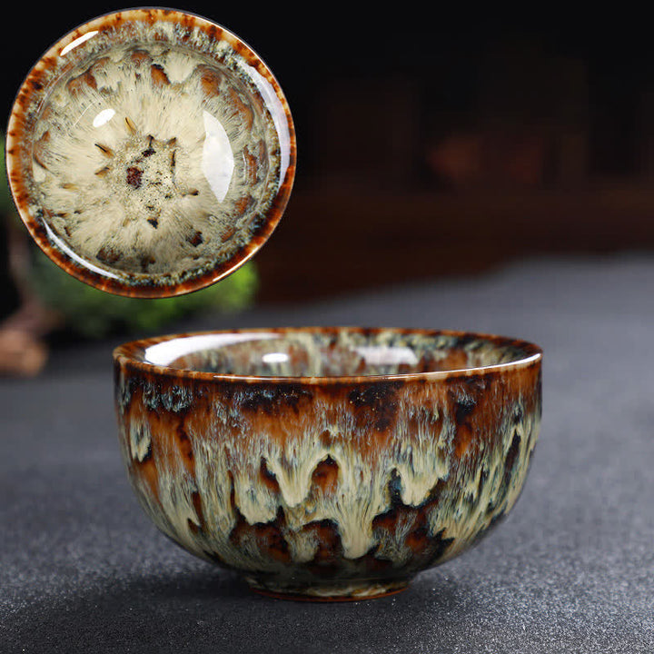 Buddha Stones Colorful Ceramic Teacup Home Office Tea Cups - Wheat - image 85