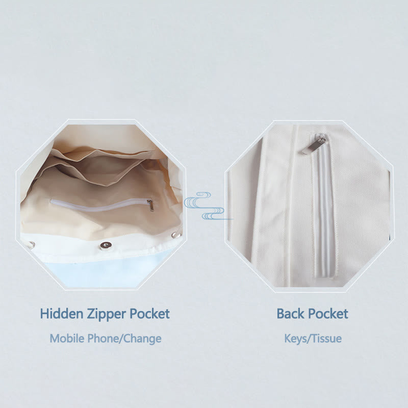 Buddha Stones Handmade Embroidered Large Capacity Canvas Backpack - image 16