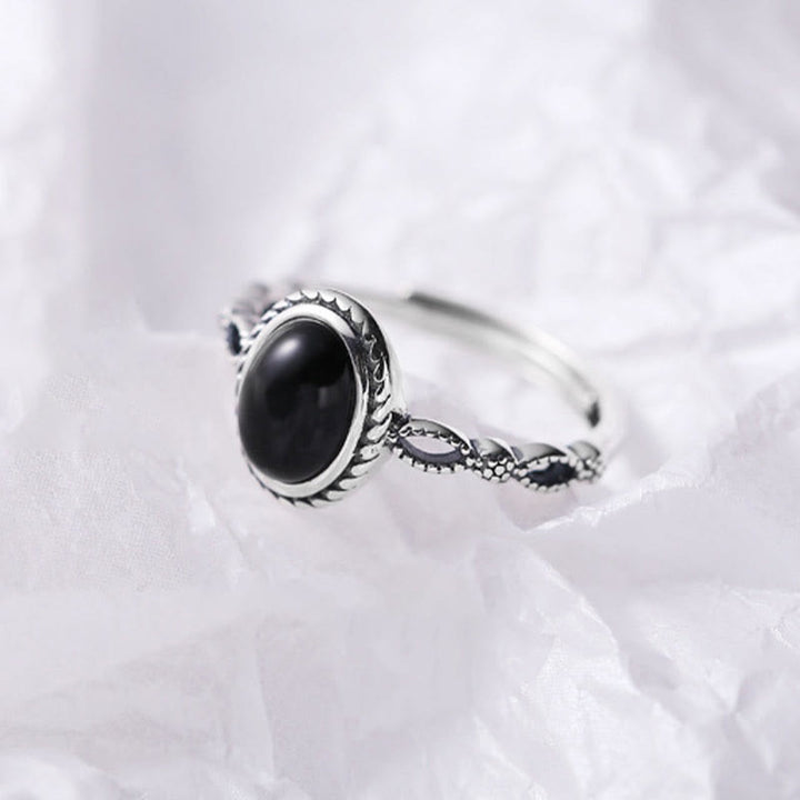 Buddha Stones 925 Sterling Silver Black Onyx Fortune Ring - image 3