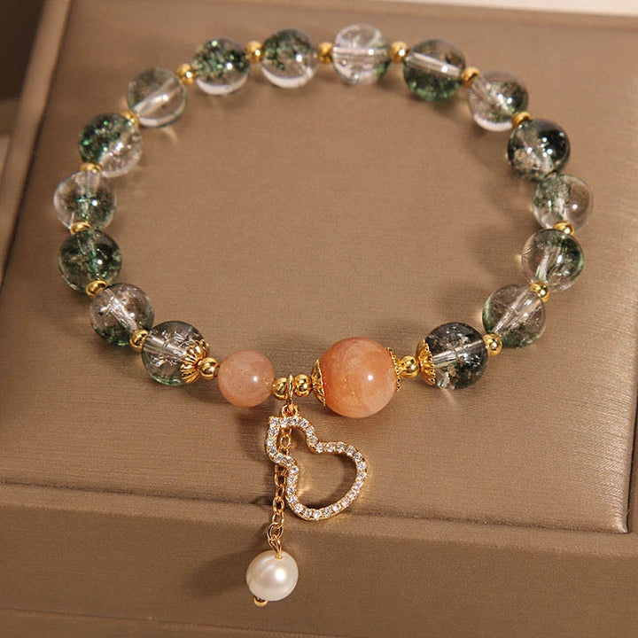 Buddha Stones Green Phantom Gourd Charm Confidence Bracelet