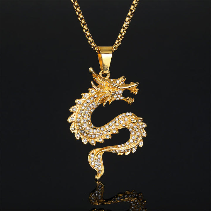 Buddha Stones Chinese Zodiac Dragon Zircon Protection Necklace Pendant - Dragon(Protection♥Success) - image 1